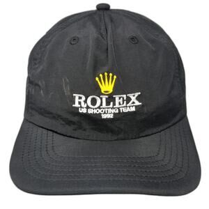 AS Colour Boys 5 Panel Black Rolex US Shooting Team 1992 Nylon Hat Vintage